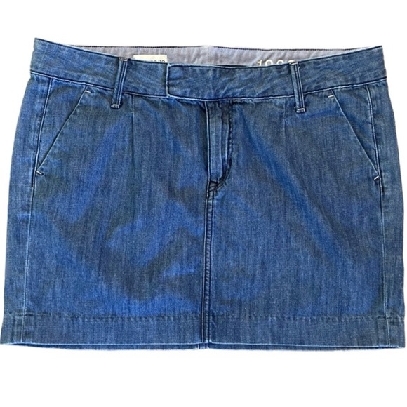 Jean mini skirt -no size but probably fits a... - Depop